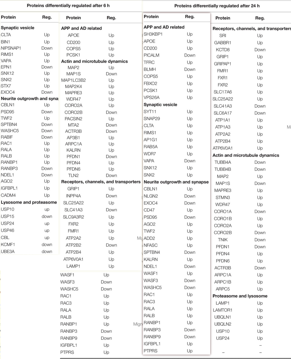 sAPPA&rsquo;s induction of various proteins